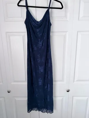 Bebe Jacquard Mesh Cowl A-Line Maxi Dress thumbnail 4