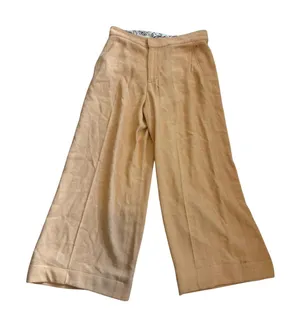 Vintage 90s Christian Lacroix Wide Leg Trousers Women 38 Orange Linen Blend‎ 29W thumbnail 1