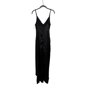 PrettyLittleThing Women's Black Satin Wrap Maxi Dress Size US 4 thumbnail 9