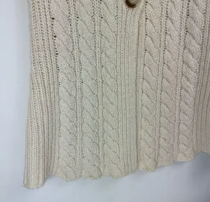 Eddie Bauer Cable Knit Sweater Vest Cardigan Sz Large Wool Blend Button Front thumbnail 6
