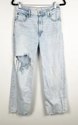 Abercrombie & Fitch Women's 90's Relaxed High Rise Jeans Sz‎ 29XS thumbnail 1