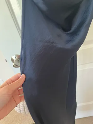 ASOS Maxi Navy Blue Silk Dress thumbnail 2