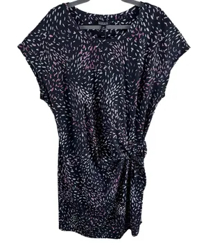 Nicole Miller Original NWT Short Sleeve Faux Wrap Stretchy Jersey Knit Dress XXL thumbnail 1