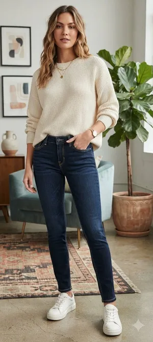 Paris Blues Dark Blue High-Rise Skinny Jeans thumbnail 1
