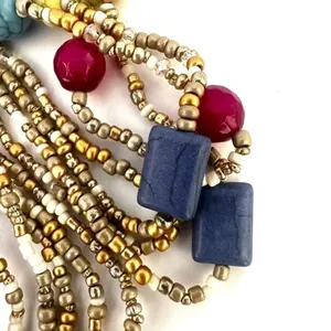 Chico’s double strand gold tone long beaded necklace NWT thumbnail 4