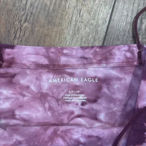 American Eagle Women's Plum & Pink Tie Dye Cropped Cami Top Elastic Strap Small thumbnail 4