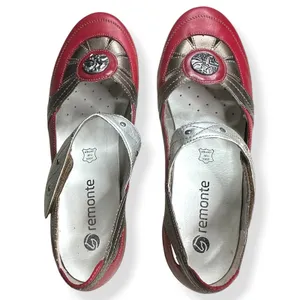 Remonte Mary Jane‎ Flats Leather Red Metallic Boho Womens 40 US 9 thumbnail 3