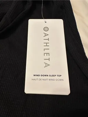 Athleta Wind Down Sleep Top - Women's Black Long Sleeve Henley - NWT - Size XL thumbnail 9