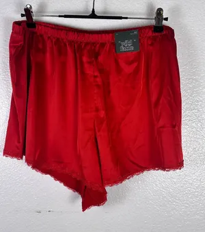 Wild Fable Red Satin Boxer Shorts Lace Trim Sleepwear XXL‎ NWT thumbnail 1