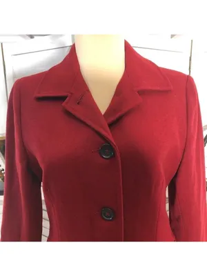 Banana Republic Wool Blend Pea Coat Red Burgundy Extra Small thumbnail 12