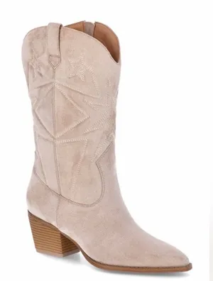 Time and Tru Women's Faux Suede Embroidered Western Boots, on size 8 New thumbnail 1