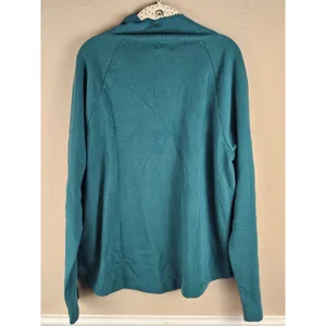 NWT J Crew Factory Womens Dark Green Jewel Button Mockneck Pullover Sweater XL thumbnail 2