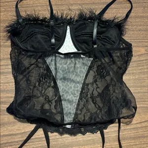 Juliara Before Anything Else Small Leopard Print Lingerie Feathers Black thumbnail 3