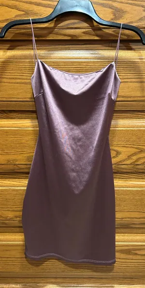 Windsor Satin Cowl Neck Slip Dress in Dusty Mauve, M thumbnail 1