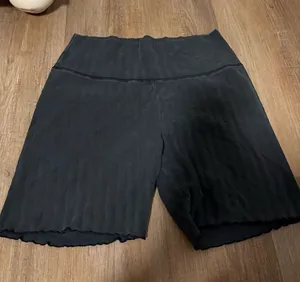 Aerie High-Rise Grey ruffle Ribbed Women’s Bike Shorts thumbnail 1