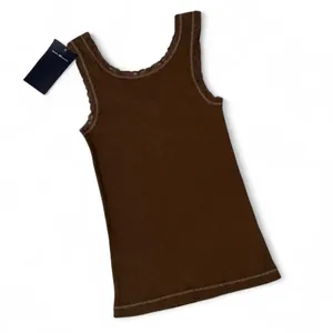 Brandy Melville Brown lace trim cotton tank top - OS thumbnail 5