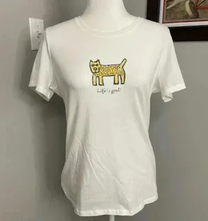 Life is Good Be the Person Your Dog Thinks You Are Short Sleeve White Tshirt thumbnail 1