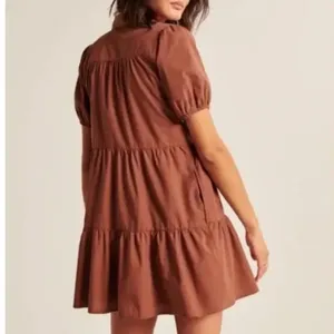 Abercrombie & Fitch Poplin Trapeze Shirt Dress in Chestnut Sz‎ XS thumbnail 4