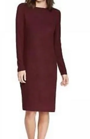 A New Day Sweater Dress Womens M Burgundy Ribbed Knit Midi Long Sleeve Fall thumbnail 1