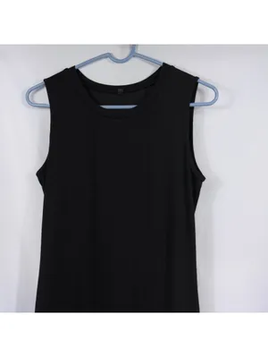 Black Sleeveless Maxi Dress Small Minimalist Stretch thumbnail 4