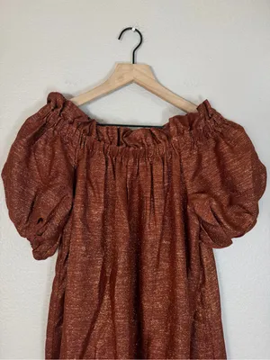 Sézane Tamara Dress in Bronze size 34 US 2 NEW $245 thumbnail 11