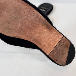 Theory X Newbark Black Suede Leather Mule Flats Womens 8 Comfort Shoes Preppy thumbnail 5