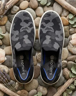 Rothy's Women's Slip-On Flats in Gray Camo thumbnail 1