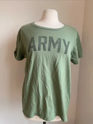 ARMY Graphic Tee in Olive Green Womens Sz Large thumbnail 1