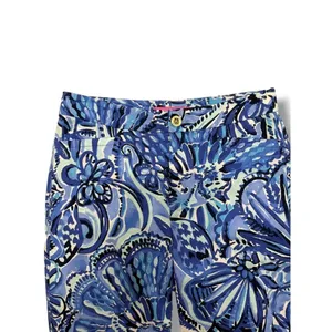 Lilly Pulitzer Kelly Skinny Ankle Pants Iris Blue Zanzibar Zoo Jacquard Womens 0 thumbnail 5