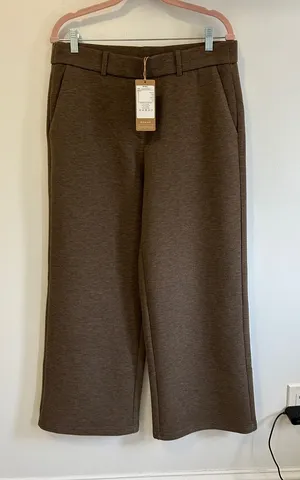 OGL Move Heather Brown Wide Leg Sweatpant Trousers thumbnail 1