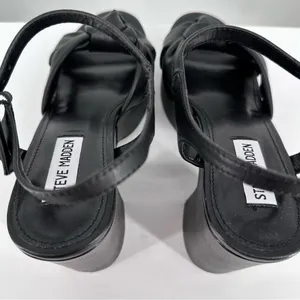 Steve Madden Mella Black Faux Leather Platform Sandals size 11 Ankle Strap thumbnail 7