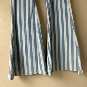 Buddy Love Blue and White Jojo High Waist Stripe Flare Jeans Size 28 thumbnail 8