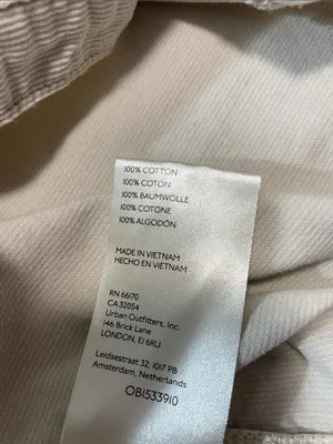 Free People Baby Corduroy Oversized Button Down Shirt Beige Small 100% Cotton thumbnail 11