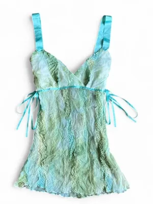 Source Unknown Unbranded Women's Blue and Green Vest thumbnail 1