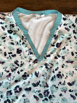 Lady Hagen Active Tank - White Aqua Purple Cheetah Print Golf Tennis - Medium thumbnail 3