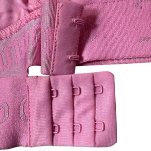 Juicy Couture Pink Silky Satin Logo Triangle Bralette Size S Bra Y2K Rave NEW thumbnail 5