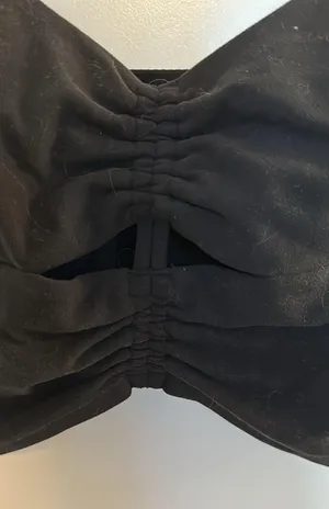 Ruched Black Sports Bra thumbnail 2