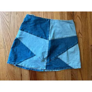 Madewell patchwork denim mini skirt, size 28 Festival Boho Hippie Streetwear Y2K thumbnail 5