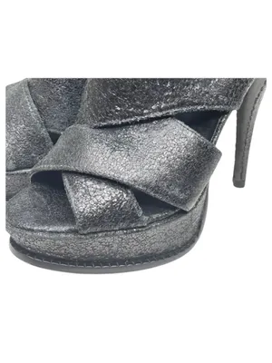Elizabeth and James 𒀭 Milla Platform Stiletto Heel Sandal 𒀭 Black Sheen 𒀭7.5M thumbnail 9
