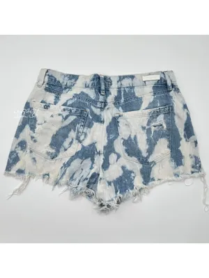 Blank NYC The Barrow Tie-Dye Ripped Distressed Denim Shorts Size 31 thumbnail 4