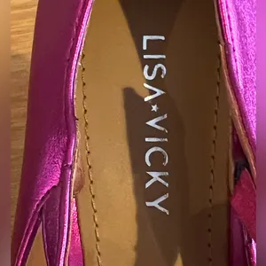 Lisa Vicky Notice Mary‎ Jane Platform Pump Metallic Pink Finish Women's Size 6 M thumbnail 12