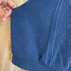 Free People Movement Navy Blue Running Through My Mind Mesh Tank Small thumbnail 3