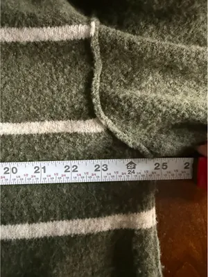 Aerie Olive Green and White Striped Sweater XS thumbnail 6