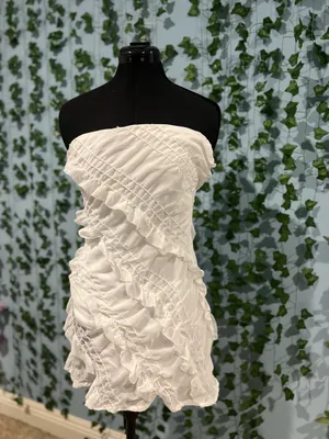 Princess Polly Mini White Ruffled Dress thumbnail 2