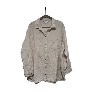 Old Navy Beige Boyfriend Button Down Shirt XL thumbnail 2
