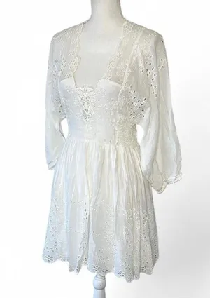 Free People White Eyelet Lottie Dress thumbnail 8