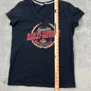 Harley Davidson Women Large V Neck Short Sleeve Graphic T‎ Cotton 2016 Authentic thumbnail 6