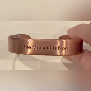 COPPER "The moment is now” HEALING MAGNETIC THERAPY BANGLE /CUFF thumbnail 2