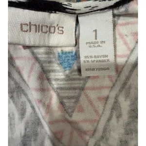 Women's Chico's Multi Colored 3/4 Sleeve Top Size 1  Medium thumbnail 4