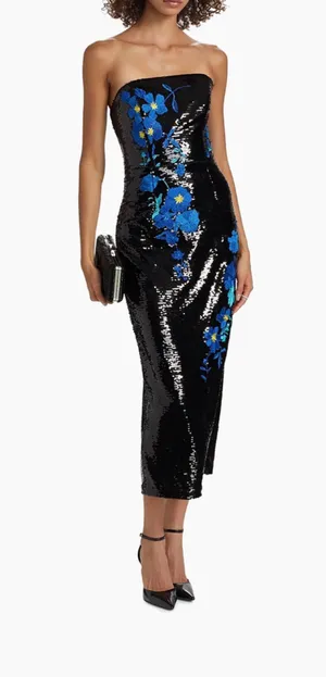 Milly Kait Vines of Floral Sequin Dress thumbnail 1